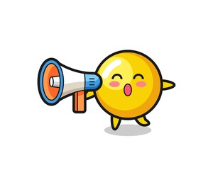 Fototapeta premium egg yolk character illustration holding a megaphone