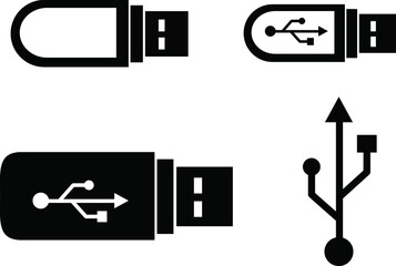 USB icons vector illustration on white background..eps