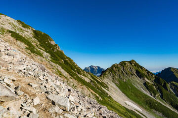 針ノ木岳　後立山連峰　雪渓