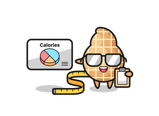 Illustration of peanut mascot as a dietitian