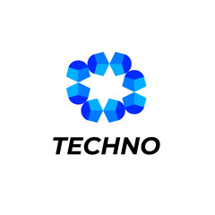 letter o corporate modern tech logo identity