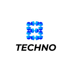 corporate modern tech logo identity