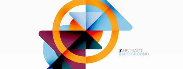 Creative geometric wallpaper. Minimal abstract background. Triangles and circles composition vector illustration for wallpaper banner background or landing page