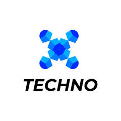 letter x corporate modern tech logo identity