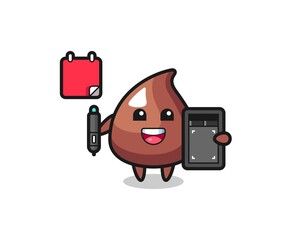 Illustration of choco chip mascot as a graphic designer
