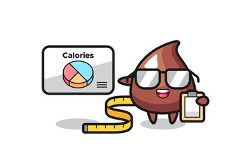 Illustration of choco chip mascot as a dietitian