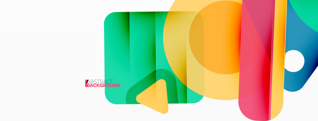 Obraz premium Line, triangle, square and circle primitive composition. Vector geometric minimal abstract background for wallpaper, banner, background, landing page