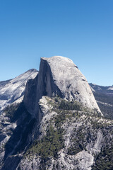 Late-morning view of Half Dome from Glacier Point in Yosemite National Park, California