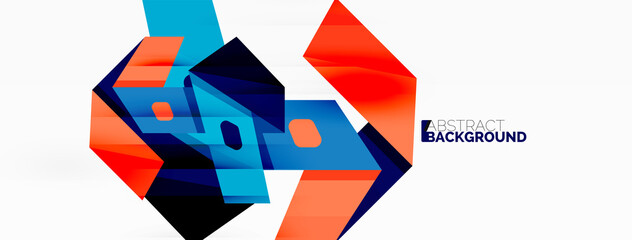 Creative geometric wallpaper. Abstract ribbon style line composition. Techno business template for wallpaper, banner, background or landing