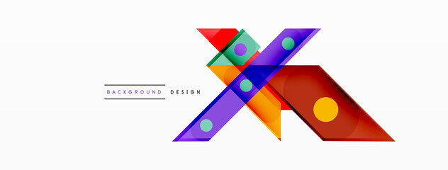 Bright colorful straight lines geometric abstract background. Trendy overlapping lines composition for wallpaper, banner, background or landing