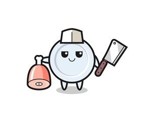Illustration of plate character as a butcher