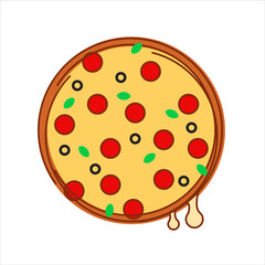 Pizza flat icon vector illustration