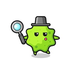 splat cartoon character searching with a magnifying glass