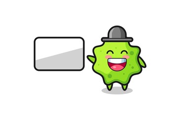 splat cartoon illustration doing a presentation