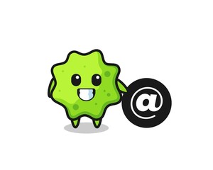 Cartoon Illustration of splat standing beside the At symbol