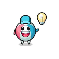 beach ball character cartoon getting the idea