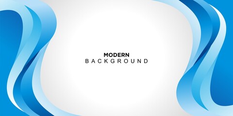 Abstract modern wavy blue background vector for banner and other design template