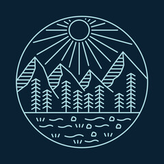 Awesome nature with sunrise graphic illustration vector art t-shirt design