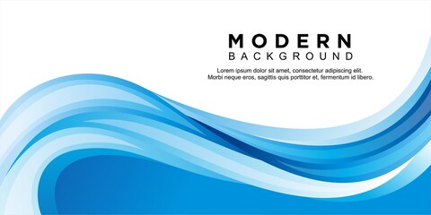 Abstract modern wavy blue background vector for banner and other design template