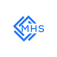 MHS technology letter logo design on white  background. MHS creative initials technology letter logo concept. MHS technology letter design.
