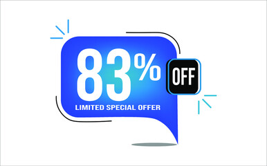 83% off blue balloon. Wholesale buy and sell banner. Limited special offer