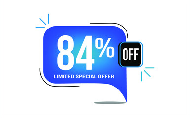 84% off blue balloon. Wholesale buy and sell banner. Limited special offer
