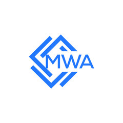 MWA technology letter logo design on white  background. MWA creative initials technology letter logo concept. MWA technology letter design.
