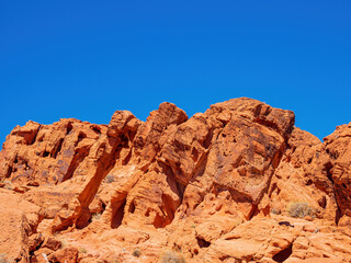 Sunny view of the landscape of Valley of Fire State Park