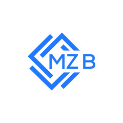 MZB technology letter logo design on white  background. MZB creative initials technology letter logo concept. MZB technology letter design.