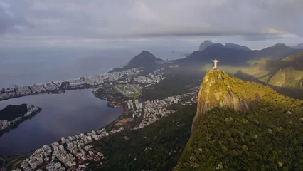 Gordijnen Rio de Janeiro, Brazil. Christ Reedemer. Rio de Janeiro skyline city. © Brastock Images