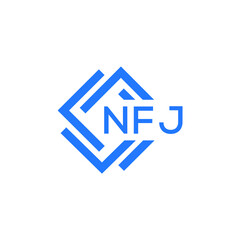 NFJ technology letter logo design on white  background. NFJ creative initials technology letter logo concept. NFJ technology letter design.