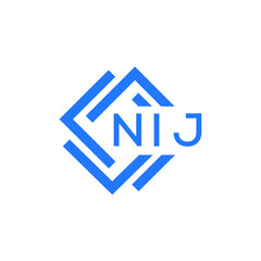 NIJ technology letter logo design on white  background. NIJ creative initials technology letter logo concept. NIJ technology letter design.
