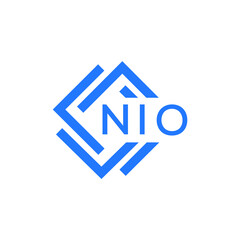 NIO technology letter logo design on white  background. NIO creative initials technology letter logo concept. NIO technology letter design.

