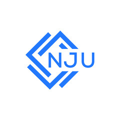 NJU technology letter logo design on white  background. NJU creative initials technology letter logo concept. NJU technology letter design.
