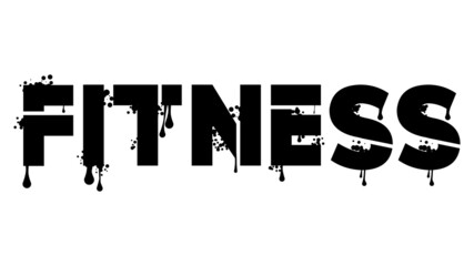 Fitness. Graffiti tag. Abstract modern street art decoration performed in urban painting style.