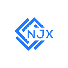 NJX technology letter logo design on white  background. NJX creative initials technology letter logo concept. NJX technology letter design.