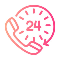24 hours gradient icon