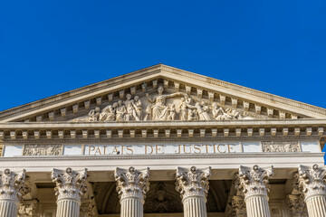 Palais de Justice Courthouse Columns Nimes Gard France