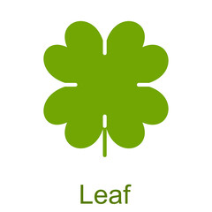 Simple green clover leaf glyph icon.