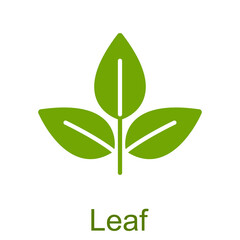 Simple green glyph leaf icon.