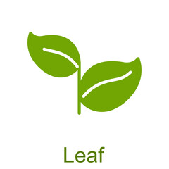 Simple green glyph leaf icon.