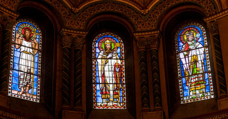 Saints Stained Glass Saint Paul Church Nimes Gard France