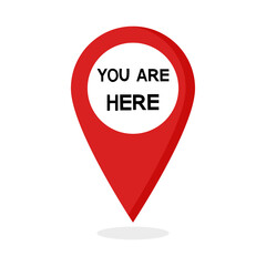 You Are Here Location Pointer on white background.