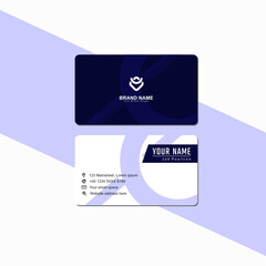 Modern business card template design. With inspiration from the abstract geometric blue purple. Vector illustration with best proportion, easy to edit  and printed.