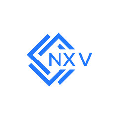 Naklejka premium NXV technology letter logo design on white background. NXV creative initials technology letter logo concept. NXV technology letter design. 