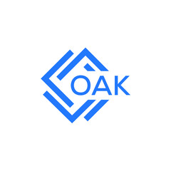 Obraz premium OAK technology letter logo design on white background. OAK creative initials technology letter logo concept. OAK technology letter design. 