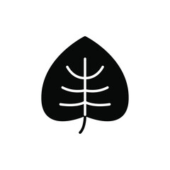 Simple black glyph leaf icon.