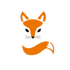 Obraz premium fox logo concept design vector template illustration, animal simple logo template
