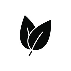 Simple black glyph leaf icon.