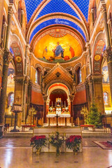 Fototapeta na wymiar Basilica Fresco Altar Saint Paul Church Nimes Gard France
